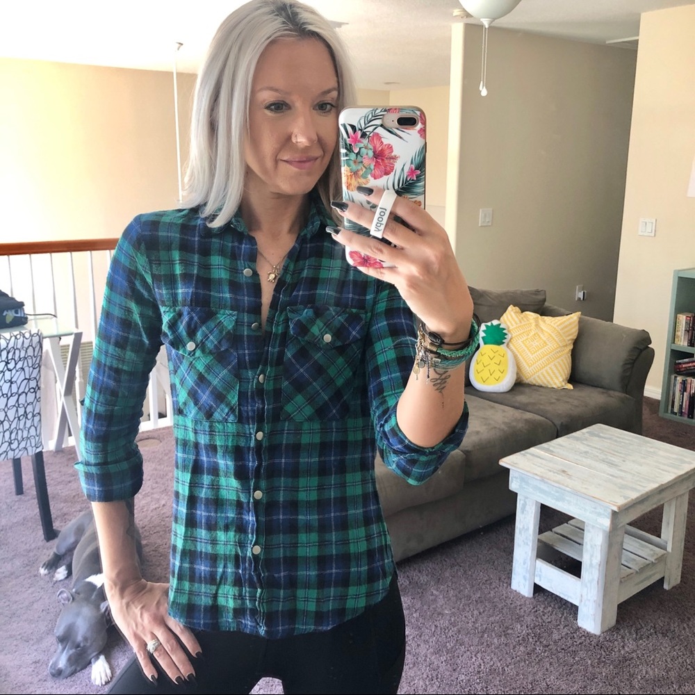 Lily White Plaid Top